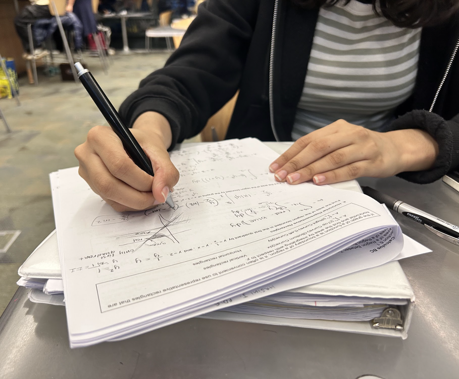 At the Chantilly Regional Library, a student works on their AP Calculus BC homework in preparation for an upcoming test on Dec. 16.
